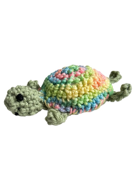 Hand Crafted Other - Handmade Rainbow Turtle Cat Toy Potent Organic Catnip Interactive Yarn Toy
